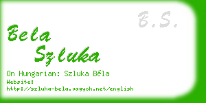 bela szluka business card
