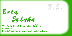 bela szluka business card